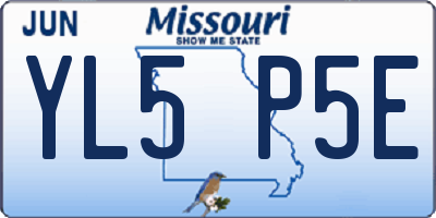 MO license plate YL5P5E