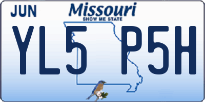 MO license plate YL5P5H
