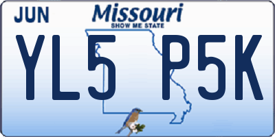 MO license plate YL5P5K