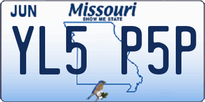 MO license plate YL5P5P