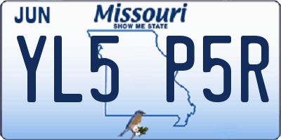 MO license plate YL5P5R