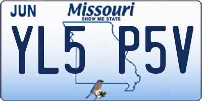MO license plate YL5P5V