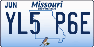 MO license plate YL5P6E