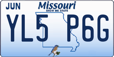 MO license plate YL5P6G