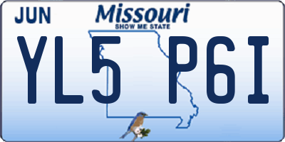 MO license plate YL5P6I