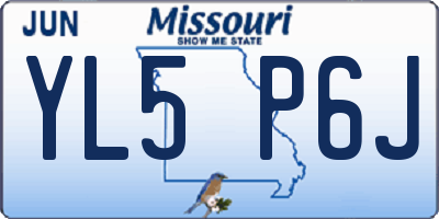 MO license plate YL5P6J