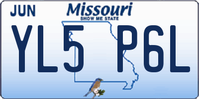 MO license plate YL5P6L