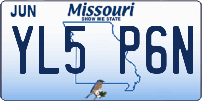 MO license plate YL5P6N