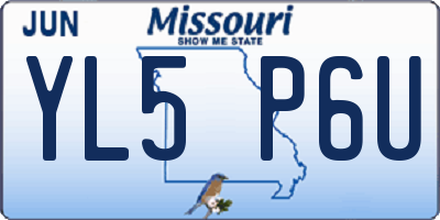 MO license plate YL5P6U