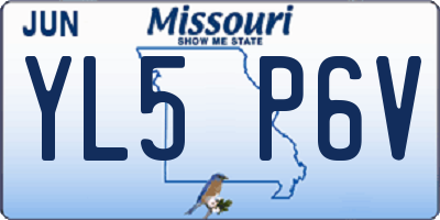 MO license plate YL5P6V