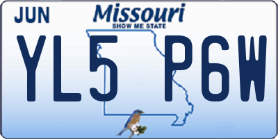 MO license plate YL5P6W