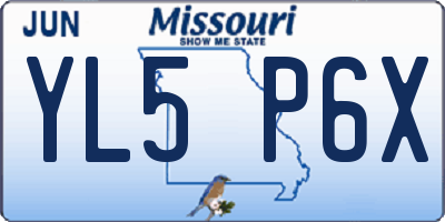 MO license plate YL5P6X