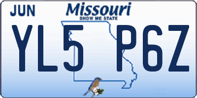 MO license plate YL5P6Z