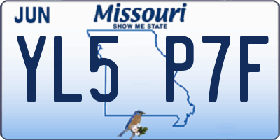 MO license plate YL5P7F