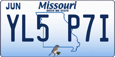 MO license plate YL5P7I