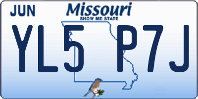 MO license plate YL5P7J