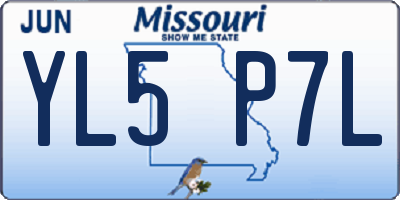 MO license plate YL5P7L