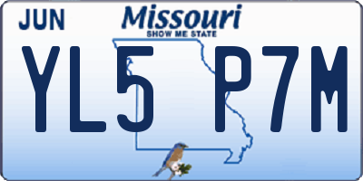 MO license plate YL5P7M