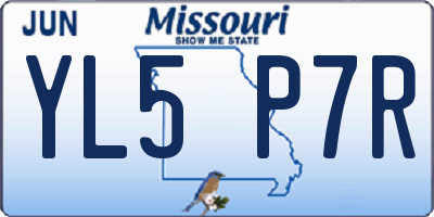 MO license plate YL5P7R