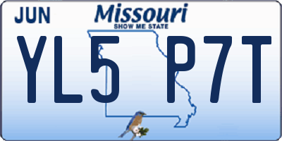 MO license plate YL5P7T