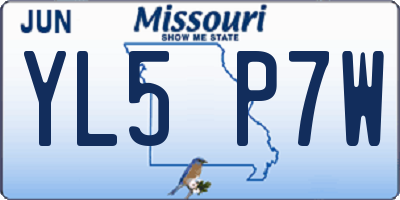 MO license plate YL5P7W