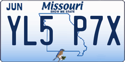 MO license plate YL5P7X