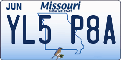 MO license plate YL5P8A