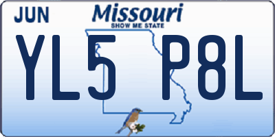 MO license plate YL5P8L