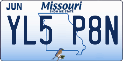 MO license plate YL5P8N