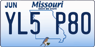 MO license plate YL5P8O