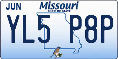 MO license plate YL5P8P