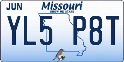 MO license plate YL5P8T