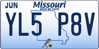 MO license plate YL5P8V