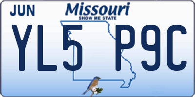 MO license plate YL5P9C