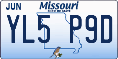 MO license plate YL5P9D