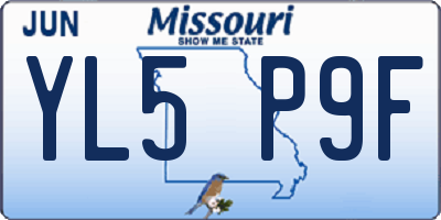 MO license plate YL5P9F