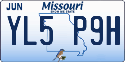 MO license plate YL5P9H