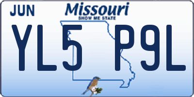 MO license plate YL5P9L