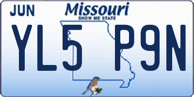 MO license plate YL5P9N