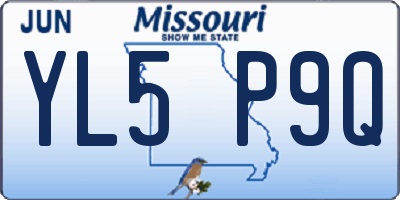 MO license plate YL5P9Q