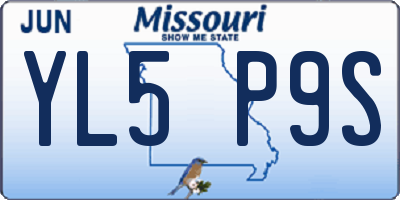 MO license plate YL5P9S