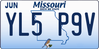 MO license plate YL5P9V