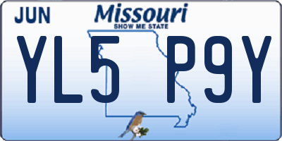 MO license plate YL5P9Y