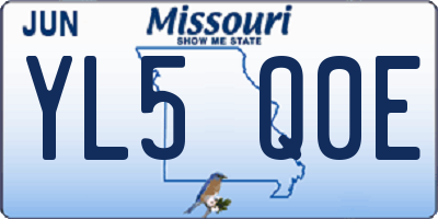 MO license plate YL5Q0E