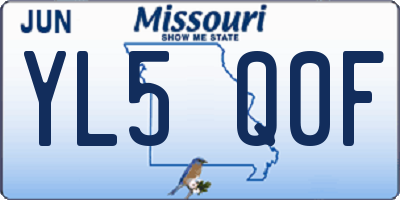 MO license plate YL5Q0F