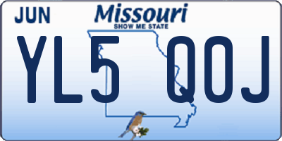 MO license plate YL5Q0J