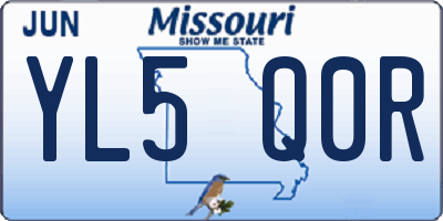 MO license plate YL5Q0R