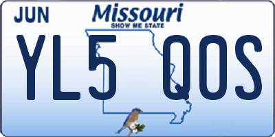MO license plate YL5Q0S