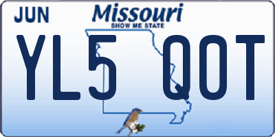 MO license plate YL5Q0T