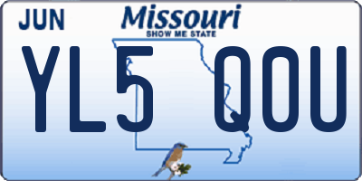 MO license plate YL5Q0U